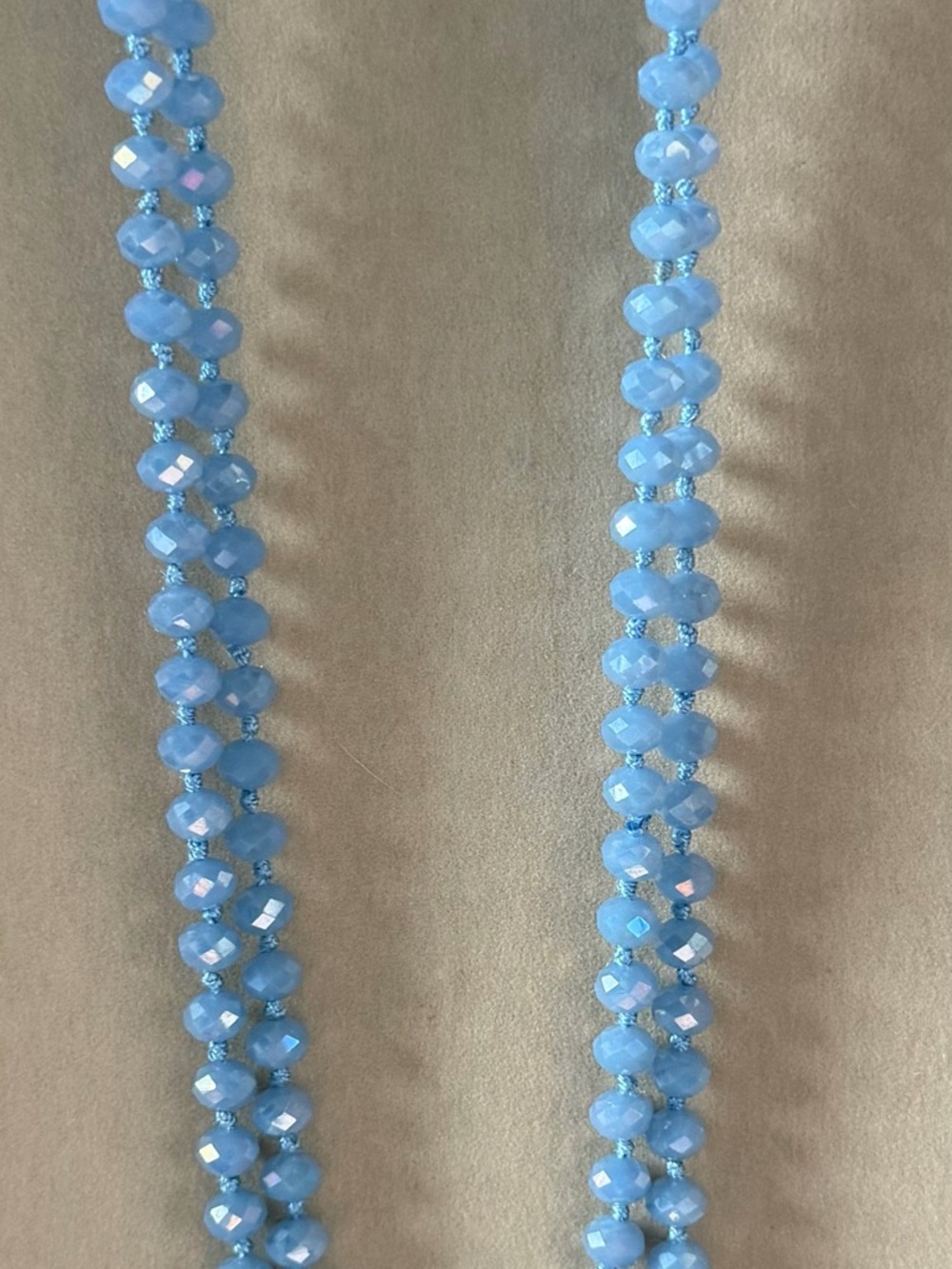 Blue Faceted Glass Bead Necklace - Women Jewelry